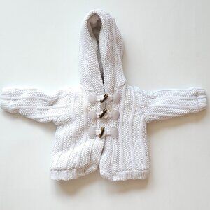 Marks & Spencer Baby Toggle Sweater Coat Cable Knit Oatmeal Mix 3-6 months M&S